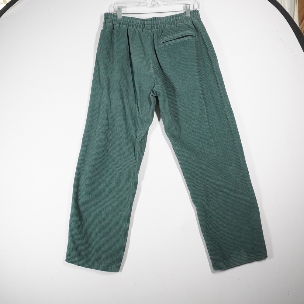 Krooked Skateboard Corduroy Pants M Green Wide Leg Streetwear Eyes Logo Skater - Picture 4 of 10